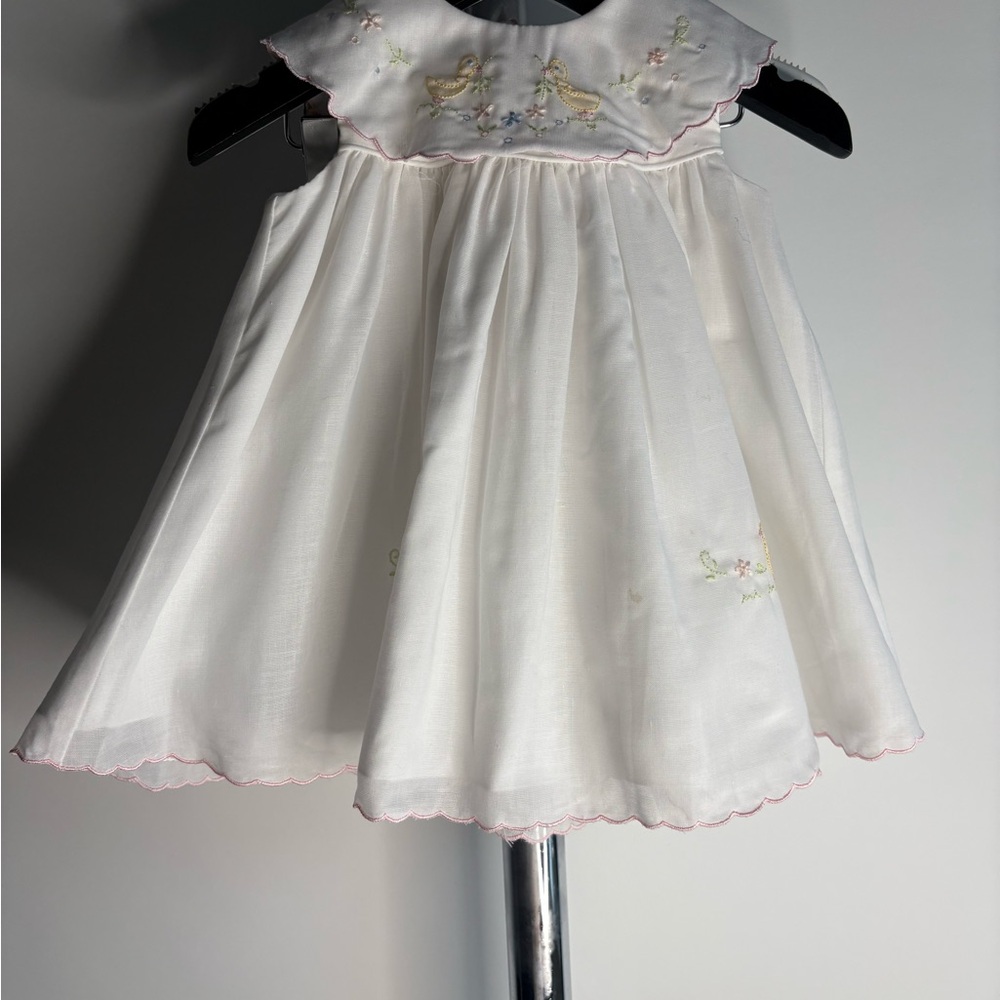 Will’beth White Embroidered Peter Pan Collar Dress – Baby Girls 6M